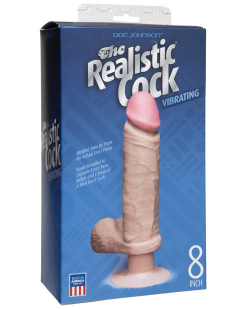 Vibrating 8" Realistic Cock - Flesh