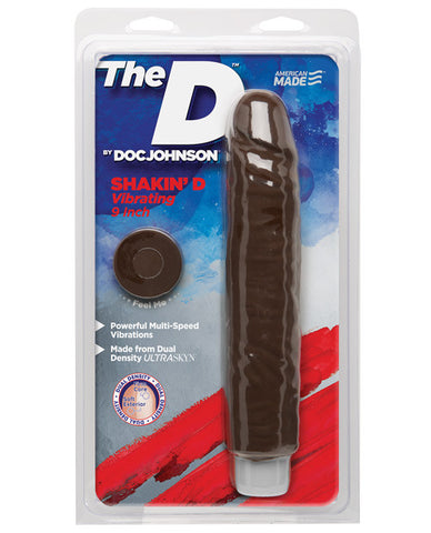 The D 9" Vibrating Shakin D - Chocolate