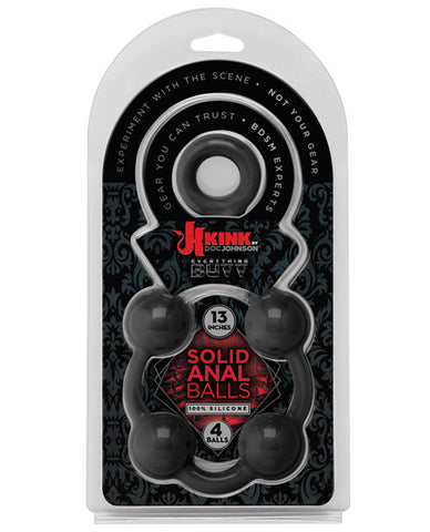 Kink Smooth Silicone Anal Balls - Black