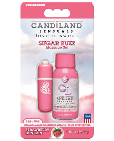 Candiland Sugar Buzz Massager Set - Strawberry Bon Bon