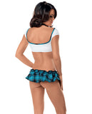 Naughty School Rebel Top, Skirt, Panty & Tie Blue-white O-s