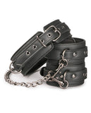 Easy Toys Leather Collar W-handcuffs - Black