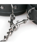 Easy Toys Leather Collar W-handcuffs - Black