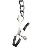 Easy Toys Leather Collar W-nipple Chains - Black