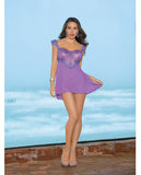 Lace Up Back Chemise Lilac Breeze Md