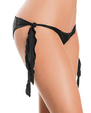 Flutter Sides Rouched Back Bikini Black O-s