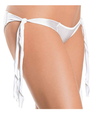 Flutter Sides Rouched Back Bikini White O-s