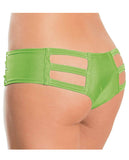 Strappy Front & Back Jeweled Booty Shorts Lime O-s