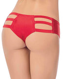 Strappy Front & Back Jeweled Booty Shorts Red O-s