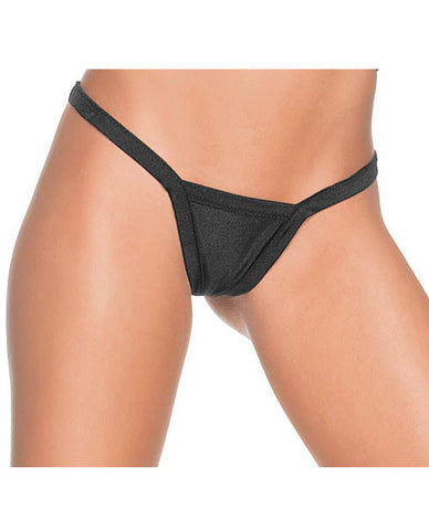 Deep V-back Thong Black O-s