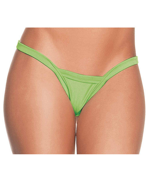 Deep V-back Thong Lime O-s