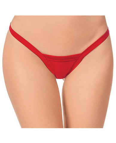 Deep V-back Thong Red O-s