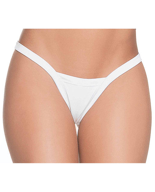 Deep V-back Thong White O-s