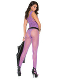 Vivace Fishnet & Lace Bodystocking W-open Crotch Purple O-s