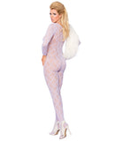 Vivace Long Sleeve Lace Bodystocking W-open Crotch Lilac Qn