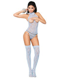 Vivace Cupless Lace Teddy W-stockings Baby Blue O-s