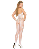 Vivace Open Bust Crochet Bodystocking W-open Crotch White O-s