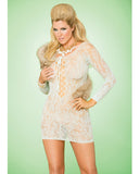 Vivace Long Sleeve Lace Mini Dress W-lace Up Front Mint Green Qn