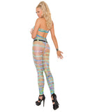 Vivace Halter Bodystocking In Geometric Print Multi Color O-s