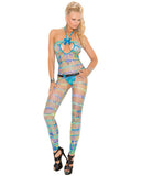 Vivace Halter Bodystocking In Geometric Print Multi Color O-s