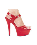 Ellie Shoes Juliet 6" Pump W-2" Platform Red Six