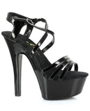 Ellie Shoes Dreamer 6" Stiletto W-2" Platform Black Ten