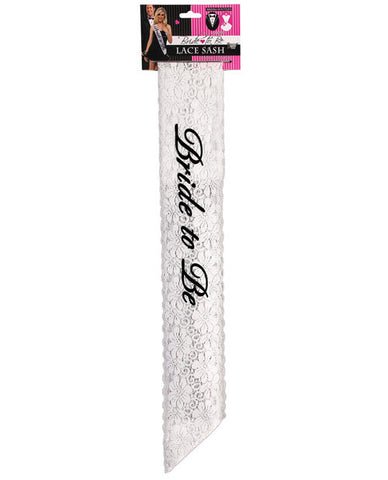 Bride To Be Lace Sash - White