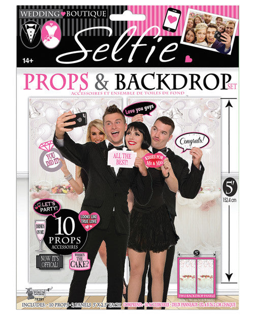 Bridal Party Selfie Props & Backdrop