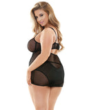 Curve Sydney Applique Babydoll & Panty Black 1x-2x