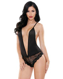 Tease Shelia Teddy W-plunging Neckline & Lace Panty Black L-x