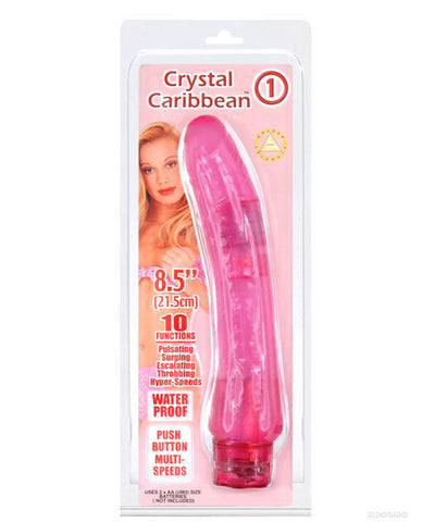 Crystal Caribbean #1 Waterproof Jelly Vibe - 10 Function Pink