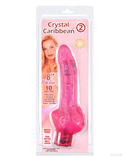 Crystal Caribbean #2 Waterproof Jelly Vibe - 10 Function Pink