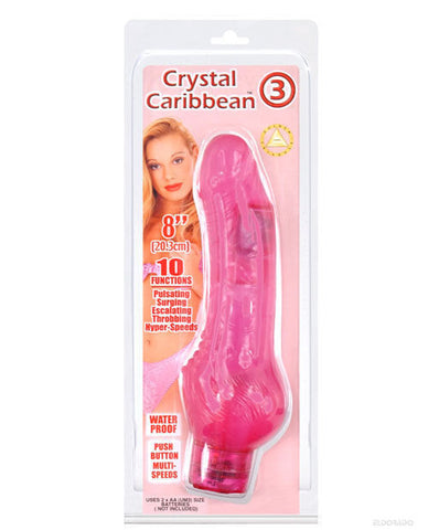 Crystal Caribbean #3 Waterproof Jelly Vibe - 10 Function Pink