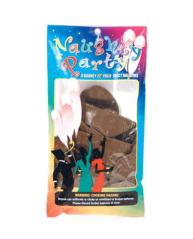 22" Naughty Party Penis Balloons - Brown Pack Of 8