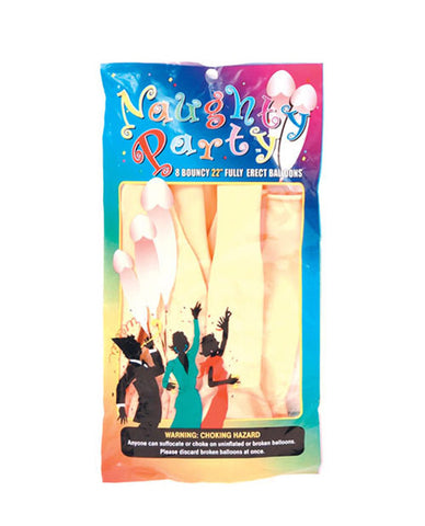 22" Naughty Party Penis Balloons - Flesh Pack Of 8