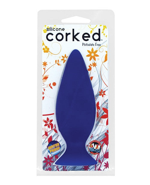 Corked Medium Butt Plug - Blue