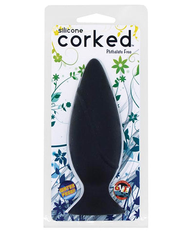 Corked Medium Butt Plug - Charcoal