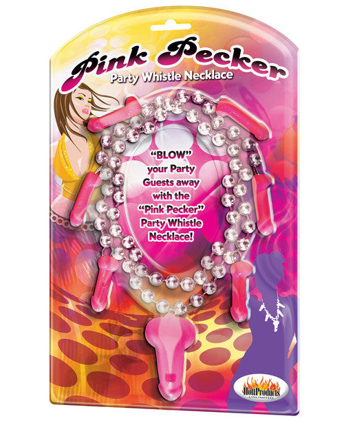 Pink Pecker Party Whistle Necklace