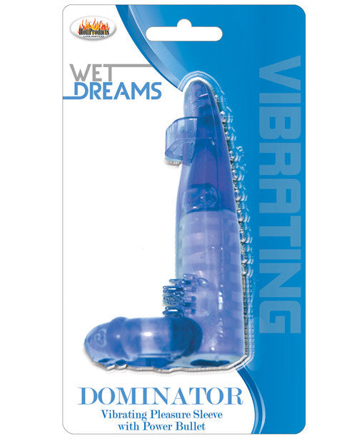 Wet Dreams Dominator Pleasure Sleeve W-power Bullet - Blue