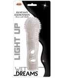 Wet Dreams Ecstasy Extension Light Up Sleeve W-bullet - Clear