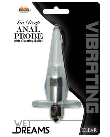 Wet Dreams Go Deep Anal Probe W-vibrating Bullet - Clear