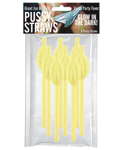 Pussy Straws Glow In The Dark - Pack Of 8