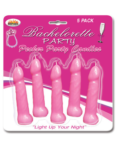 Bachelorette Party Pecker Party Candles - Pink Pack Of 5