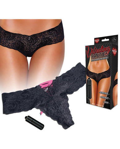 Hustler Vibrating Panties W-bullet Black M-l