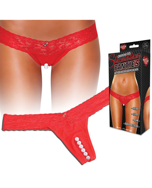 Hustler Stimulating Panties W-pearl Pleasure Beads Red S-m