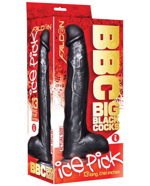 Bbc Big Black Cock & Balls 12" Lengthy W-suction Cup