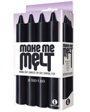 The 9's Make Me Melt Sensual Warm Drip Candles - Jet Black Pack Of 4