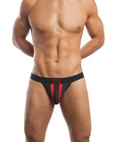 Jack Adams Racer Jockstrap Extremely Soft Four Way Stretch Mesh Black-red Lg
