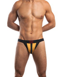 Jack Adams Racer Jockstrap Extremely Soft Four Way Stretch Mesh Black-yellow Lg