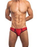 Jack Adams Fargo Low Rise Brief W-bodyflex Stretch & Open Back Red-black Lg